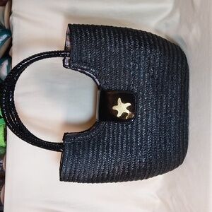 Handmade Black Straw Bag